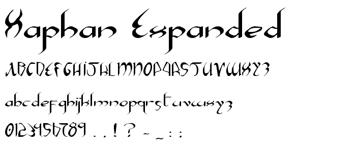 Xaphan Expanded font